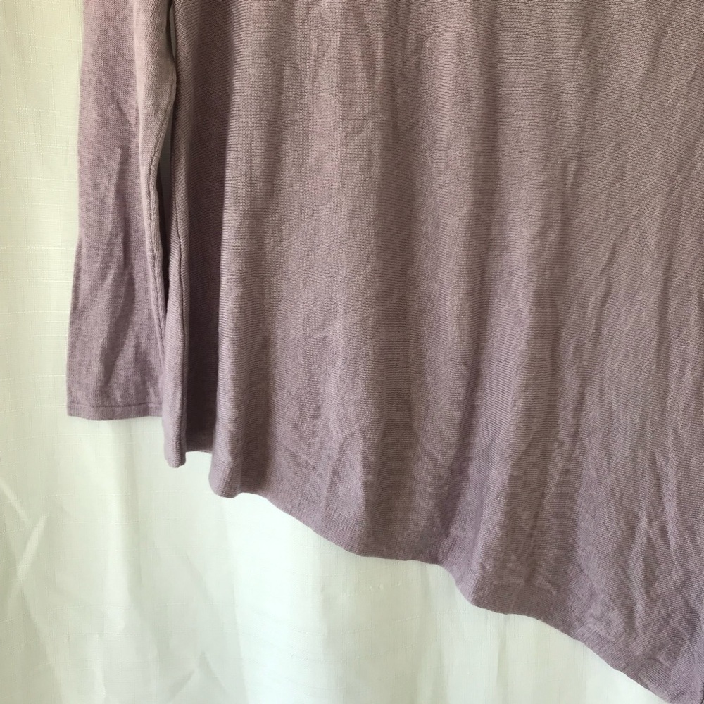 Eileen Fisher small Purple Tencel Merino Wool Asymmetrical Sweater - Picture 3 of 11